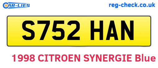 S752HAN are the vehicle registration plates.