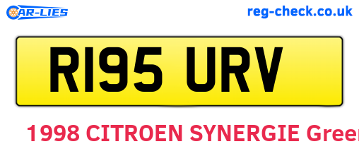R195URV are the vehicle registration plates.