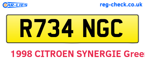 R734NGC are the vehicle registration plates.
