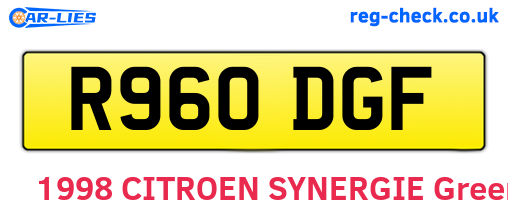 R960DGF are the vehicle registration plates.
