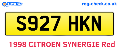 S927HKN are the vehicle registration plates.