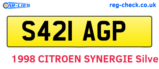 S421AGP are the vehicle registration plates.