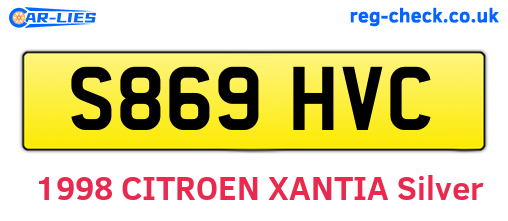 S869HVC are the vehicle registration plates.