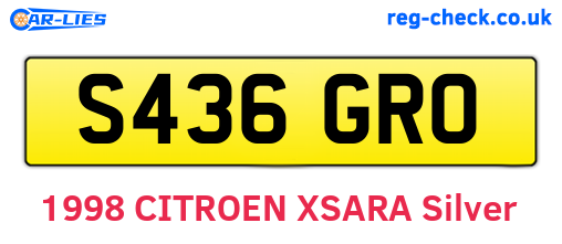 S436GRO are the vehicle registration plates.