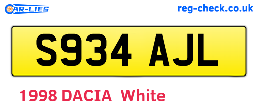 S934AJL are the vehicle registration plates.