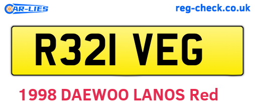 R321VEG are the vehicle registration plates.