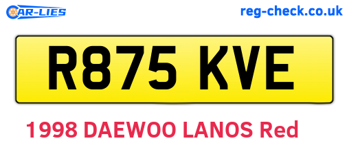 R875KVE are the vehicle registration plates.