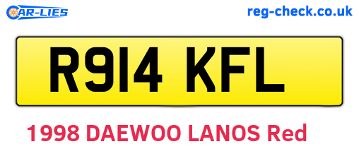 R914KFL are the vehicle registration plates.