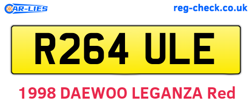 R264ULE are the vehicle registration plates.