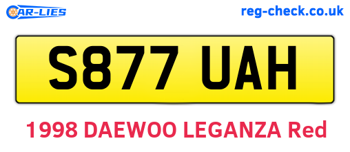 S877UAH are the vehicle registration plates.