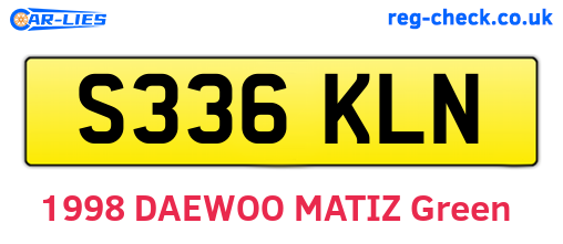 S336KLN are the vehicle registration plates.