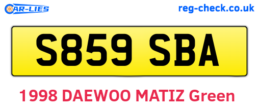 S859SBA are the vehicle registration plates.