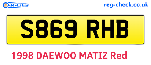 S869RHB are the vehicle registration plates.