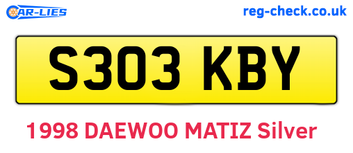 S303KBY are the vehicle registration plates.