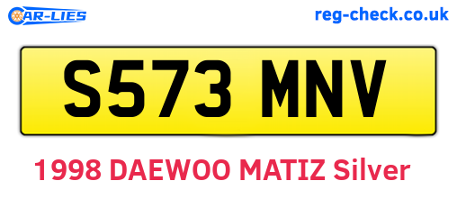 S573MNV are the vehicle registration plates.