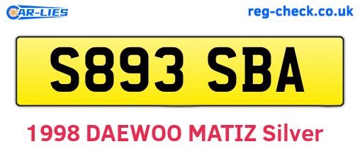 S893SBA are the vehicle registration plates.