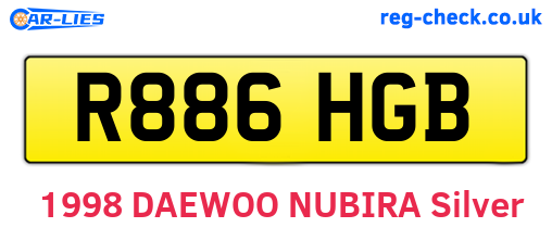 R886HGB are the vehicle registration plates.