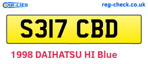 S317CBD are the vehicle registration plates.