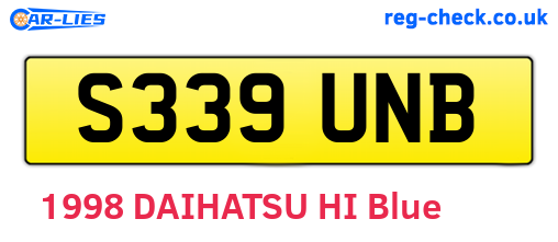 S339UNB are the vehicle registration plates.