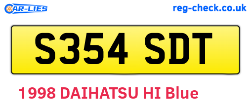 S354SDT are the vehicle registration plates.