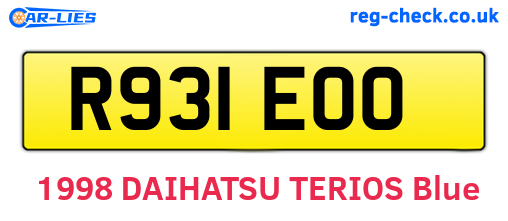 R931EOO are the vehicle registration plates.