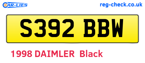 S392BBW are the vehicle registration plates.