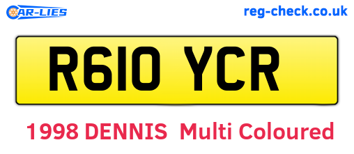 R610YCR are the vehicle registration plates.