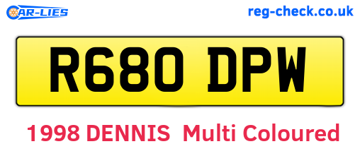 R680DPW are the vehicle registration plates.