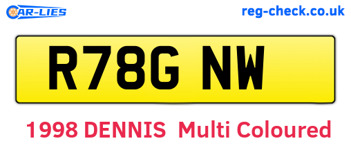 R78GNW are the vehicle registration plates.