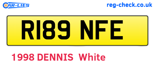 R189NFE are the vehicle registration plates.
