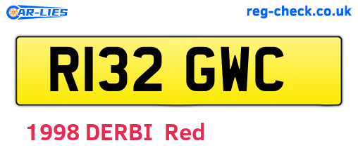 R132GWC are the vehicle registration plates.