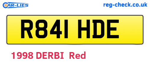 R841HDE are the vehicle registration plates.