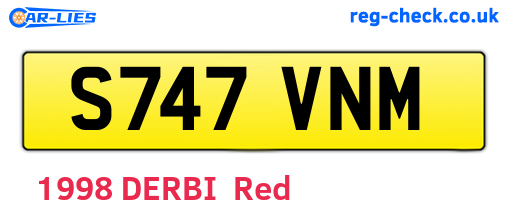 S747VNM are the vehicle registration plates.