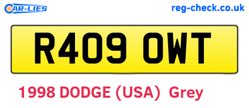 R409OWT are the vehicle registration plates.