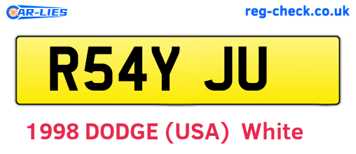R54YJU are the vehicle registration plates.