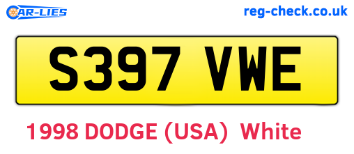 S397VWE are the vehicle registration plates.