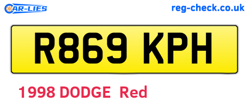 R869KPH are the vehicle registration plates.