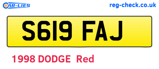 S619FAJ are the vehicle registration plates.