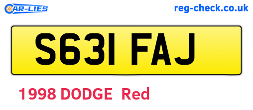 S631FAJ are the vehicle registration plates.