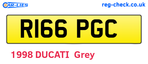 R166PGC are the vehicle registration plates.