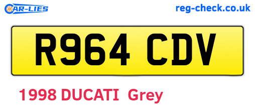R964CDV are the vehicle registration plates.