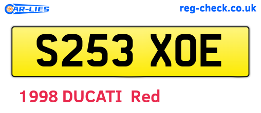 S253XOE are the vehicle registration plates.