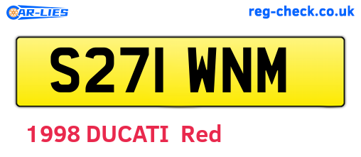 S271WNM are the vehicle registration plates.