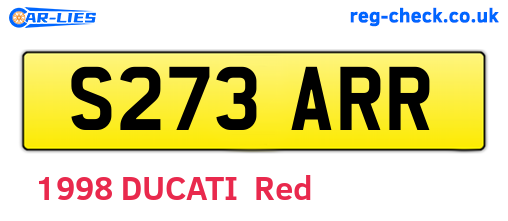 S273ARR are the vehicle registration plates.