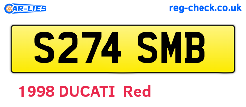 S274SMB are the vehicle registration plates.