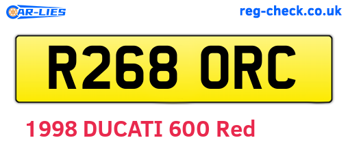 R268ORC are the vehicle registration plates.