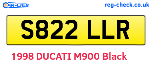 S822LLR are the vehicle registration plates.