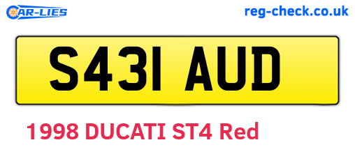 S431AUD are the vehicle registration plates.