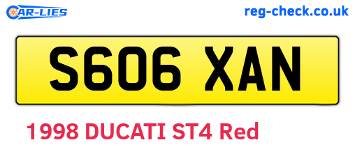 S606XAN are the vehicle registration plates.