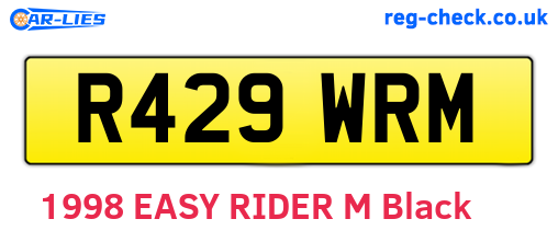 R429WRM are the vehicle registration plates.